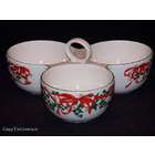 Spode Christmas Tree Red Ribbon 3 Section Relish