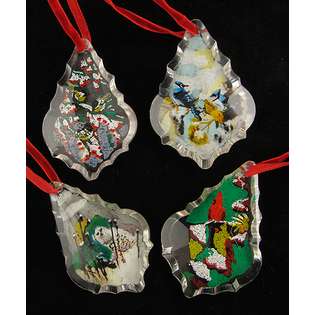   Natures Story Teller Painted Bird Christmas Ornaments 