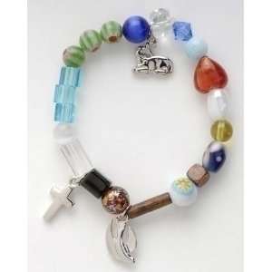   12 Faith Story Psalm Prayer Glass Beaded Bracelets 7 7.5 Home
