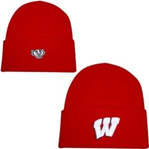 Top of the World Wisconsin Badgers Red Knit Beanie:  Sports 