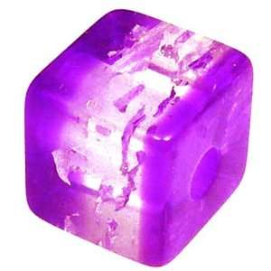  Purple Transparent 10mm cube acrylic plastic beads (25 pcs 