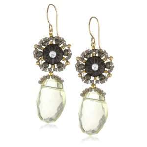   Ases Agate And Citrine Quartz 14k Gold Filled Drop Earrings: Jewelry