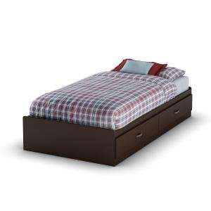  South Shore Logik Twin Mates Bed in Chocolate: Home 