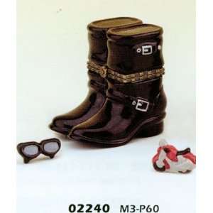 Porcelain Hinged Boxes Leather Shoes Keepsake Trinket Box:  