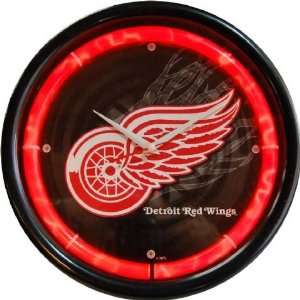  Detroit Red Wings Plasma Neon Clock: Sports & Outdoors