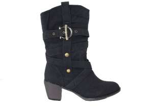 PU material with a 2 heel. Cowboy style like fashion boots with a 