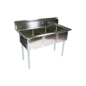 BK Resources BKS 3 15 14 3 Compartment Stainless Sink 15x15x14 Bowl No 