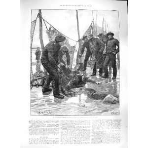    FORESTIER 1889 FISHERMEN FISHING NETS DEAD BODY MAN