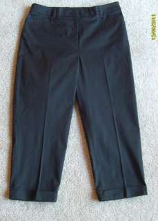 Womens Size 12 JONES NEW YORK Crop Stretch Cuffed Capri Pants Waist 34 