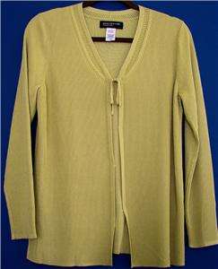 Jones New York Goldenrod Yellow Ribbed Cardigan Sweater Womens S M 