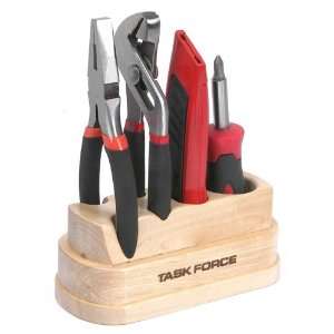   Piece Basic Home  Tool Set (With Wood Storage Base).
