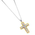 Allure Jewel & Gift Sterling Silver & 14K Heart Cross Necklace