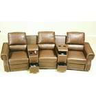   leather recliner sectional sofa with 3 recliners and cup holders