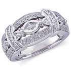 Jewelrydays 14K White Gold Artistic Marquise Cut Diamond Fancy Ring