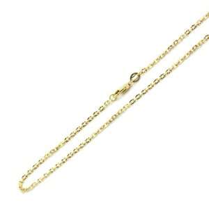 14K Yellow Gold 2mm Rolo Chain Necklace 22 W/ Lobster 