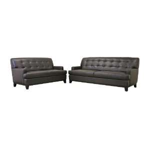  Adair Brown Leather Modern Sofa Set