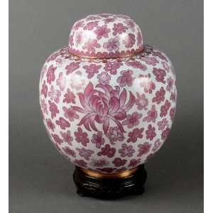  China Garden Pink Cloisonne Cremation Urn