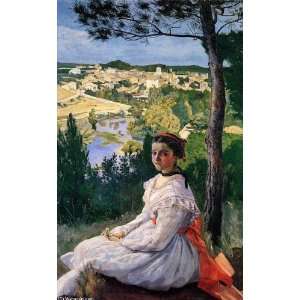  Hand Made Oil Reproduction   Jean Frederic Bazille   32 x 