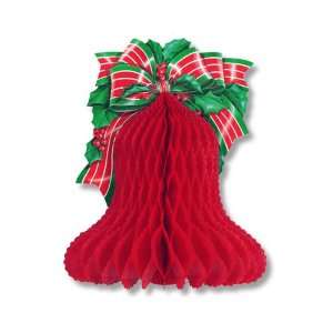  Tissue Christmas Bell w/Printed Bow & Holly Case Pack 132 