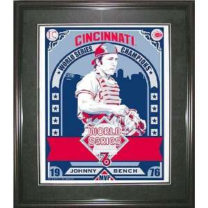 Cincinnati Reds Johnny Bench Framed Limited Edition Screen Print 