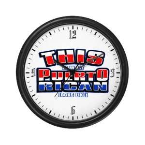  Wall Clock This Is What Puerto Rican Looks Like with Flag 
