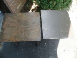   stand with folding leaf. Main top is wood. Good condition for age