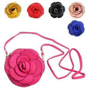  New Leather Cross Body Round Bag w/ Flower 7 PICK A 
