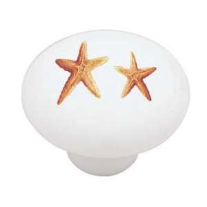 Starfish Pair Decorative High Gloss Ceramic Drawer Knob 