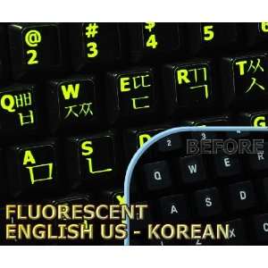   fluorescent Korean   English keyboard stickers 