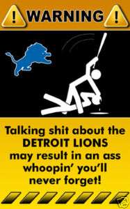Decal Sticker Funny Warning Sign NFL Detroit Lions Football   1  