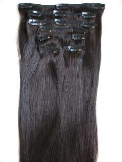 CLIP ON REMY HAIR EXTENSIONS ALL LENGTHS OFF BLACK 1B 160 GRAMS OF 