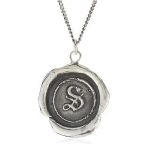  Pyrrha Wax Seals Sterling Silver Letter S Necklace 