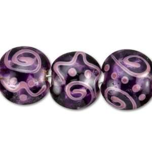 Purple Swirl Mix Disc Bead (7 pcs) Strand