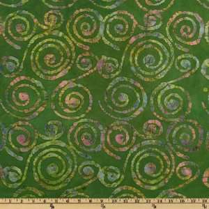  44 Wide Dreamcatcher Batik Swirl Sage Fabric By The Yard 