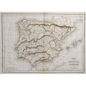  Delamarche Map of Spain and Portugal (1843) Office 
