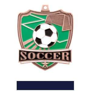 com Hasty Awards Custom Soccer Shield Medals M 735S BRONZE MEDAL/NAVY 