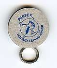 Vintage PERFEX Housekeeping Award Cast Aluminum Keychain