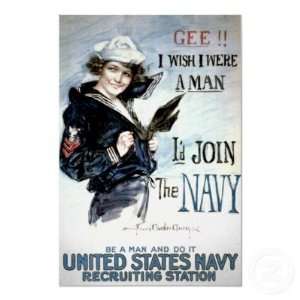    Vintage U.S. Navy Military Recruitment Poster