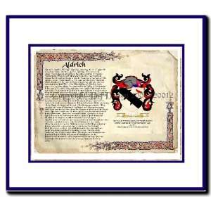  Aldrich Coat of Arms/ Family History Wood Framed