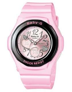 CASIO BABY G SHOCK RESISTANT WORLD TIME ALARM PINK ROSE DIAL WOMENS 