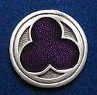 Christian Jewelry Pewter Trefoil Pin Purple SCA