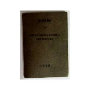  Roster of Delta Sigma Lambda Fraternity unknown Books