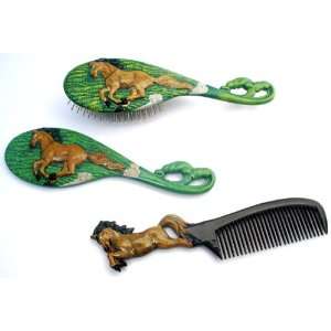   Themed Comb Hairbrush & Mirror Set For Children   Black Mane Beauty