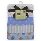 Triboro Just Born Flannel Receiving Blankets with Boy Dot, Stripe 