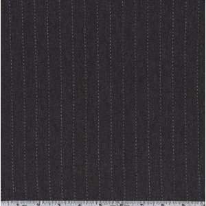  60 Wide Designer Stretch Wool Suiting Pinstripe Grey 
