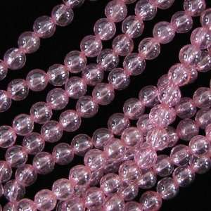 6mm CZ cubic zirconia round beads 6.5 pink 