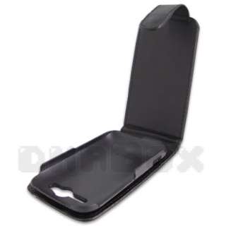 Leather Case Pouch Cover Skin + Film For HTC Wildfire S A510e p_Black 