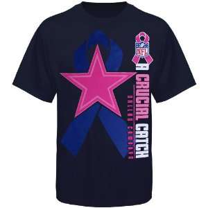  Dallas Cowboys Crucial Catch Tonal Ribbon T Shirt   Navy 
