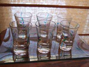 Liquor Shot Glass & Tray Set 6 Pieces + Serving Tray  