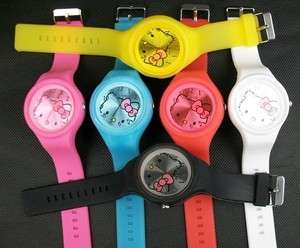 1Pc Hellokitty Jelly Silicone Wirst Watch For Girls Free Shipping 
